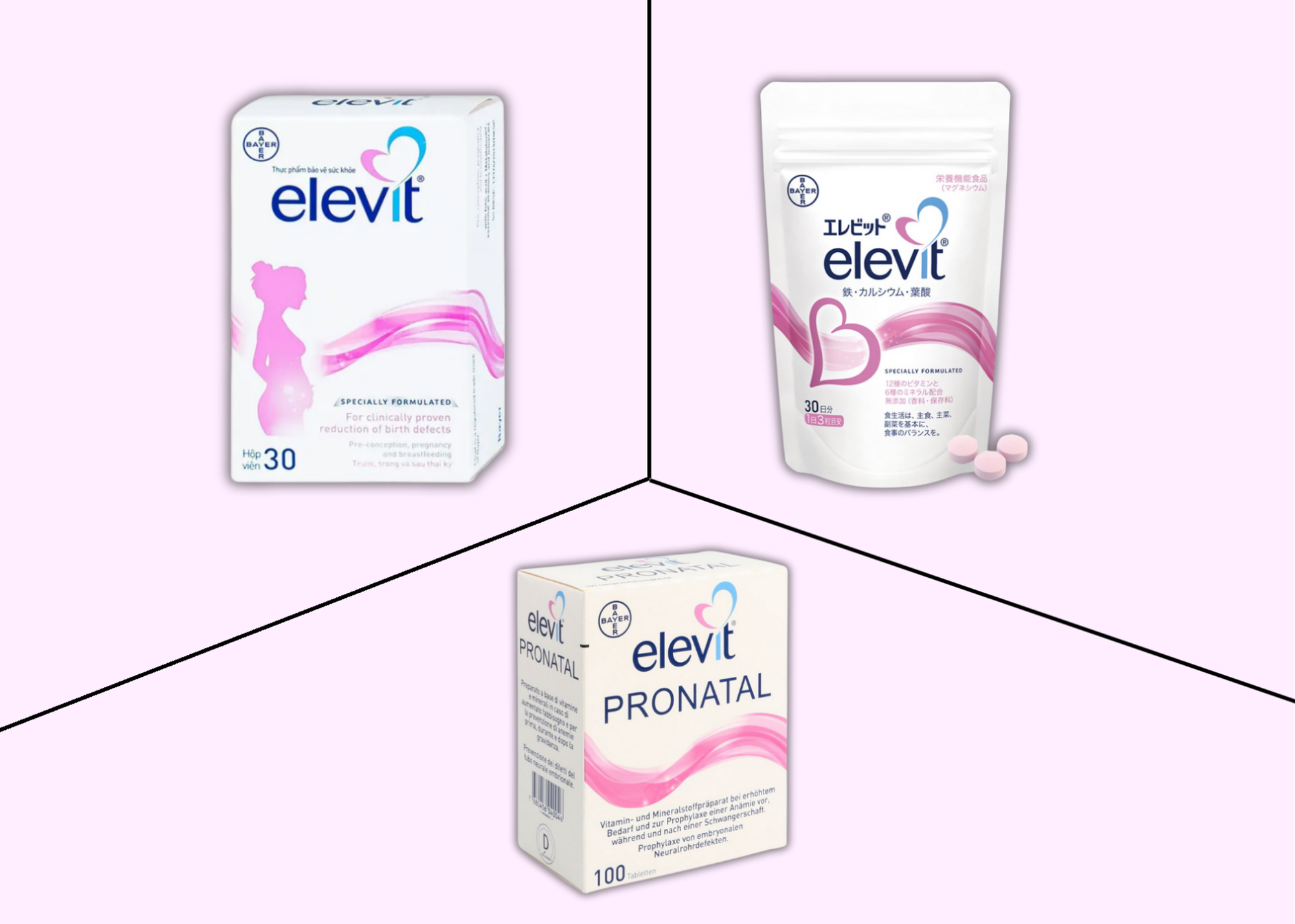Phân Biệt Elevit Prenatal/Planning & Pregnancy Pháp, Đức Và Nhật: Lựa Chọn Phù Hợp Cho Mẹ Bầu