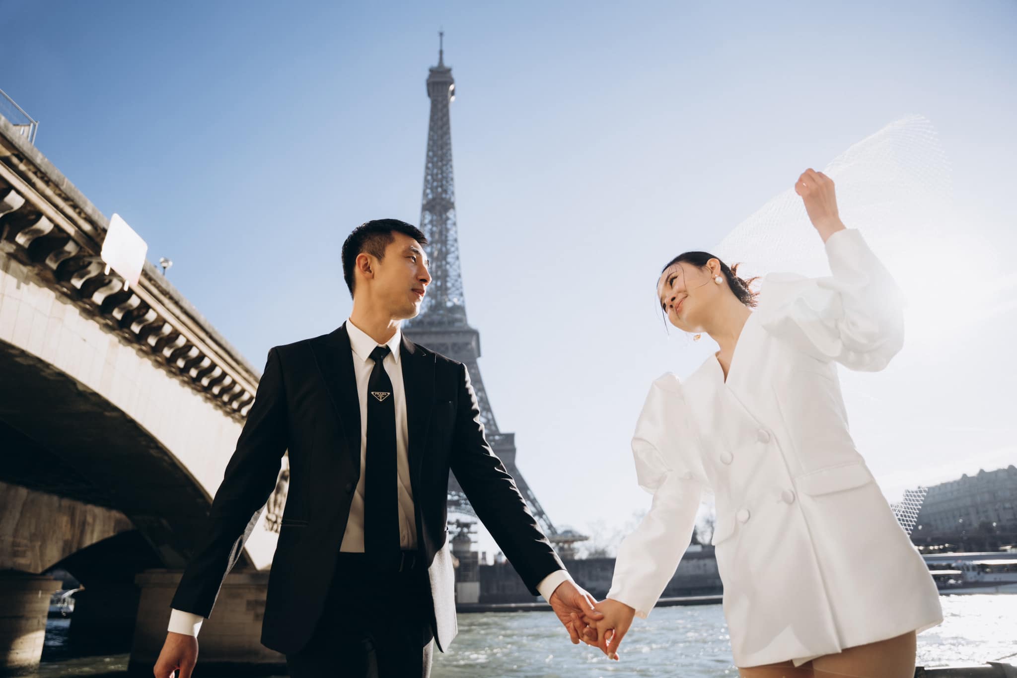 MIDU LÃNG MẠN CÙNG MINH ĐẠT TRONG BỘ ẢNH CƯỚI TẠI PARIS