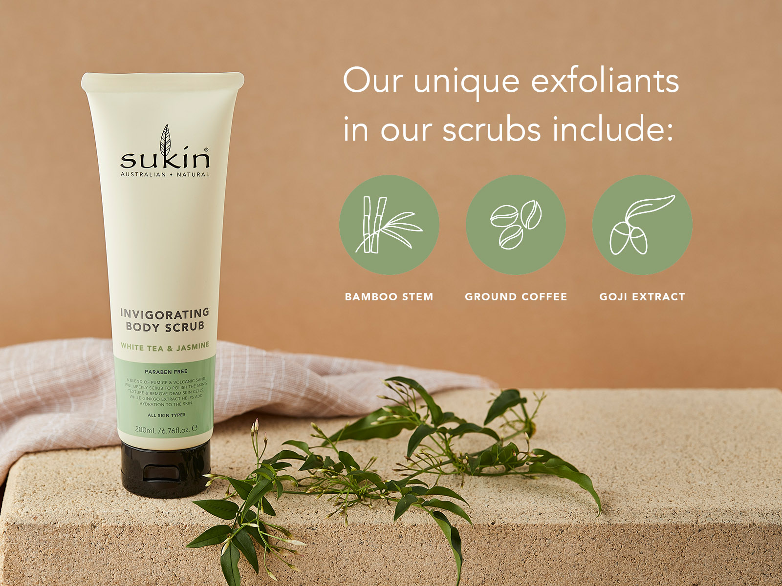Tẩy da chết body Sukin – Làm sáng & mịn da toàn thân